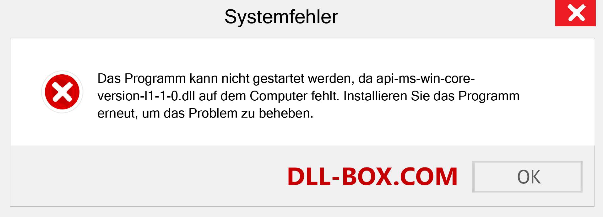 api-ms-win-core-version-l1-1-0.dll-Datei fehlt?. Download für Windows 7, 8, 10 - Fix api-ms-win-core-version-l1-1-0 dll Missing Error unter Windows, Fotos, Bildern