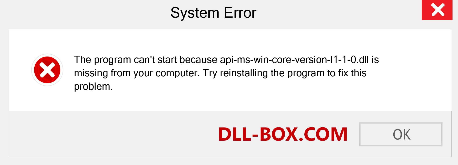  api-ms-win-core-version-l1-1-0.dll file is missing?. Download for Windows 7, 8, 10 - Fix  api-ms-win-core-version-l1-1-0 dll Missing Error on Windows, photos, images