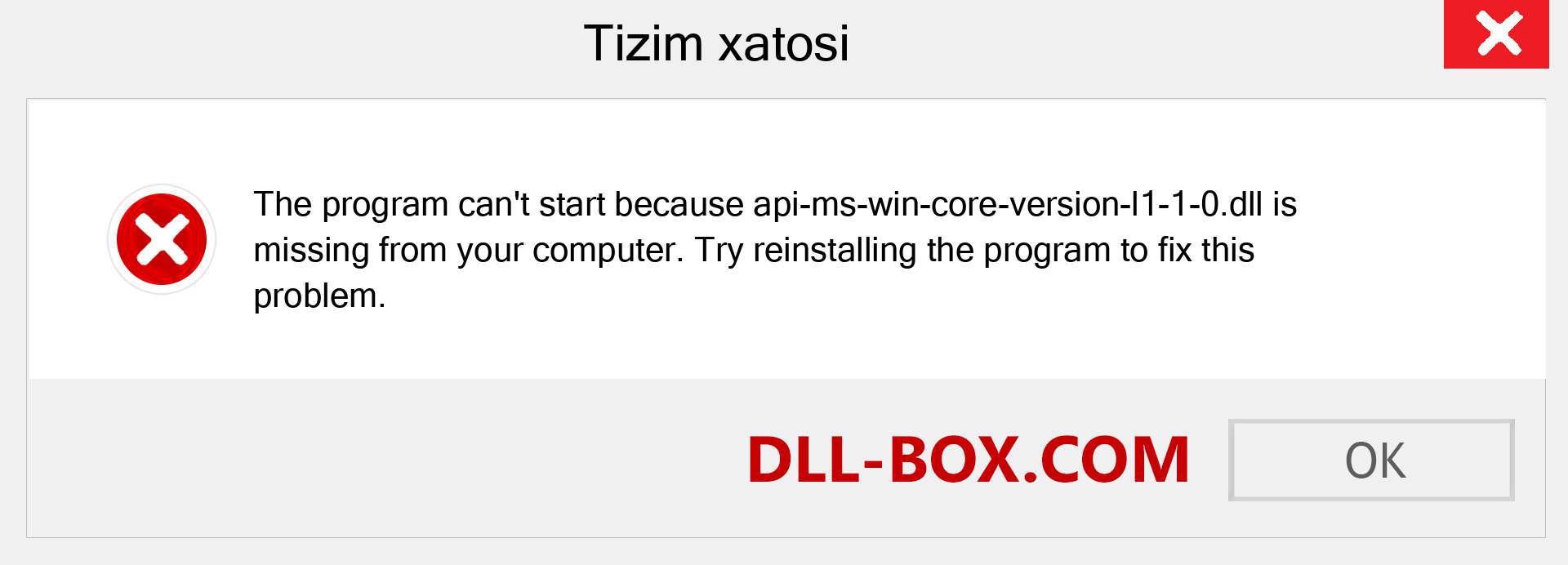 api-ms-win-core-version-l1-1-0.dll fayli yo'qolganmi?. Windows 7, 8, 10 uchun yuklab olish - Windowsda api-ms-win-core-version-l1-1-0 dll etishmayotgan xatoni tuzating, rasmlar, rasmlar
